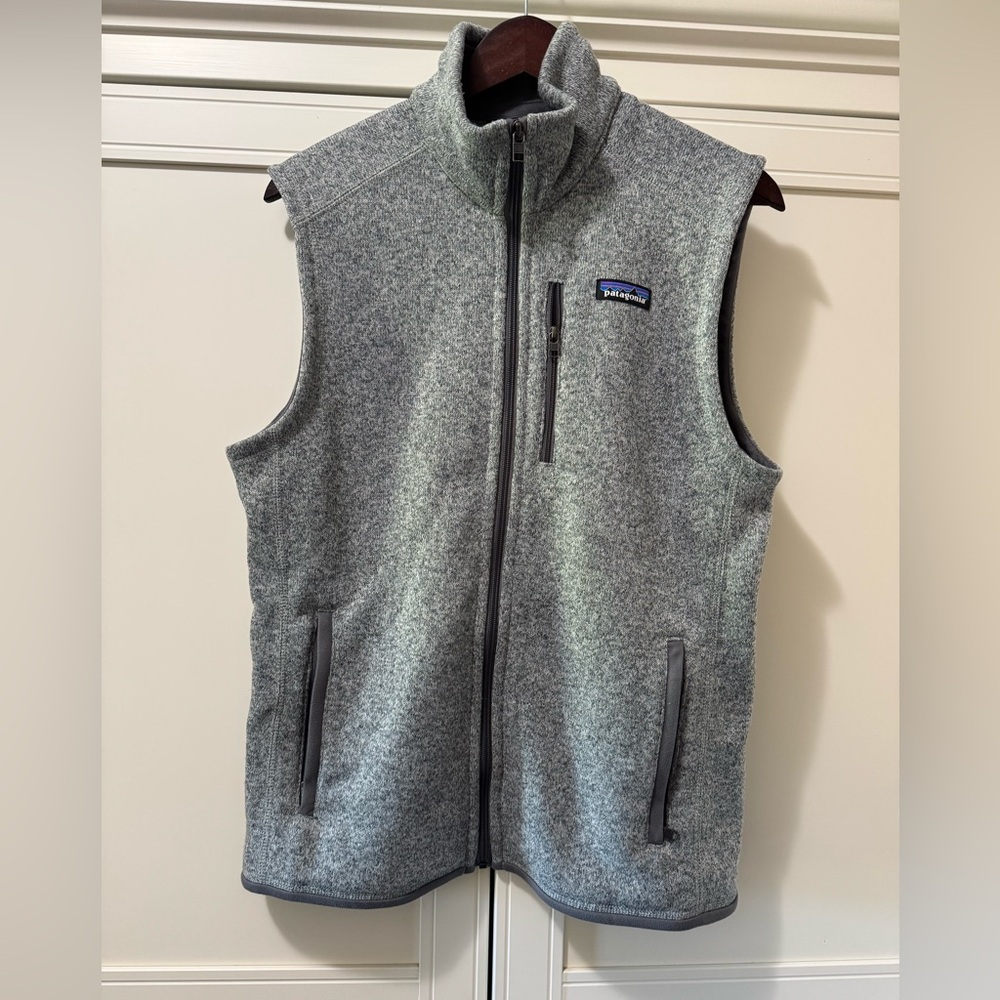 Patagonia Better Sweater Mens Vest Full Zip Gray Fleece Zip Pockets Med